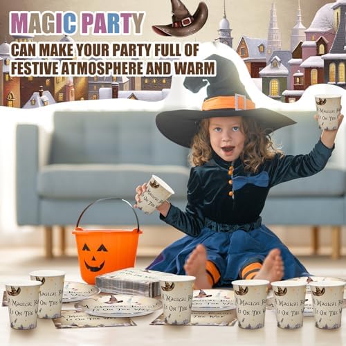 Hushee 200 Pcs Magical Wizard Baby Shower Tableware Set
