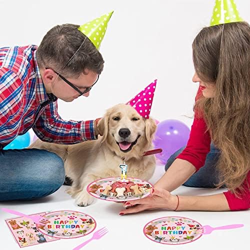64pcs Dog Party Supplies for 16 Guests