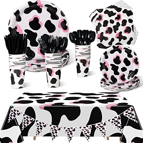 171 Pcs Pink Cow Theme Party Supplies Set