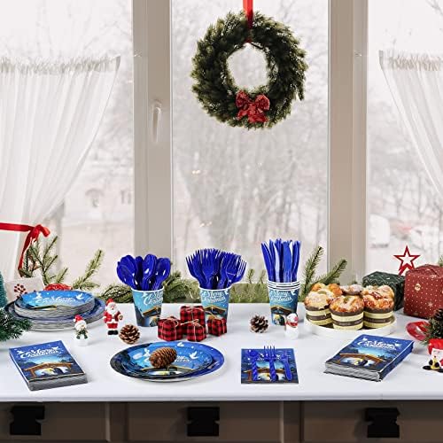 Christmas Nativity Party Plates Napkins Set for 25 Guests