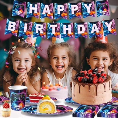 Gamer Birthday Decorations Set for 20 Guests