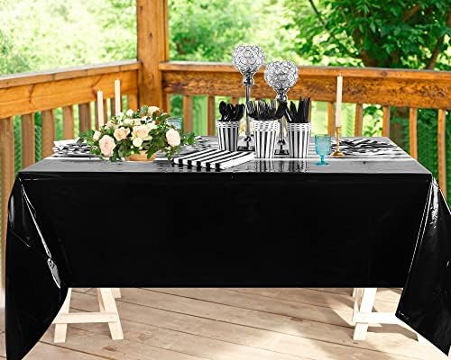 Remagr 154 Piece Disposable Dinnerware Set with Striped Tablecloth