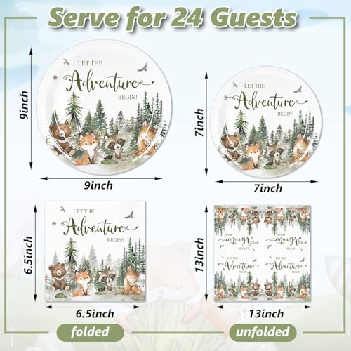 Whaline Adventure Awaits 72Pcs Party Tableware Set