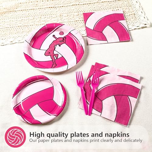 Grencian 96Pcs Volleyball Party Supplies Plates