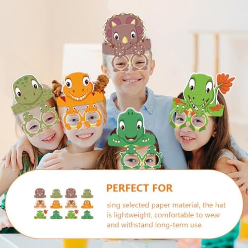 Didiseaon 12pcs Dinosaur Birthday Party Hats for Kids
