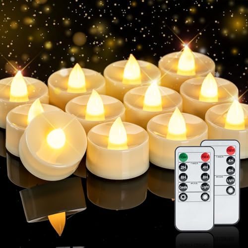 Homemory Flameless LED Tea Lights with Remote and Timer