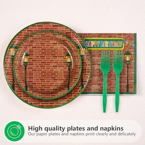 Grencian 96 Piece Sesame Party Tableware Set