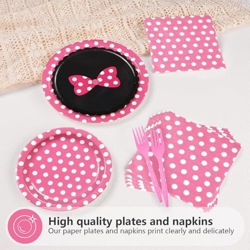 Grencian 96 Pc Pink Mouse Themed Party Plates