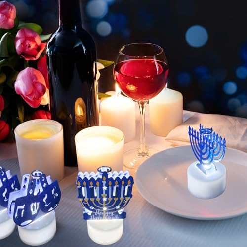 12 Pack Hanukkah Flameless Candle Lights
