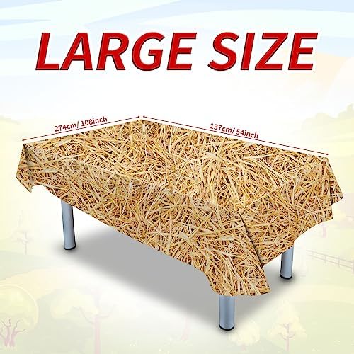 4PCS Straw Tablecover Hay Bales for Farm Party Decorations