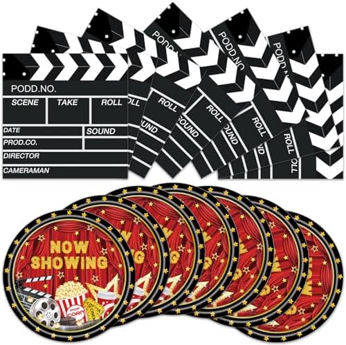 40Pcs Movie Night Party Decorations Tableware Set