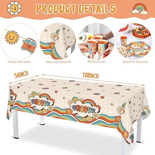 Ctosree 173 Pcs Groovy Party Supplies Set