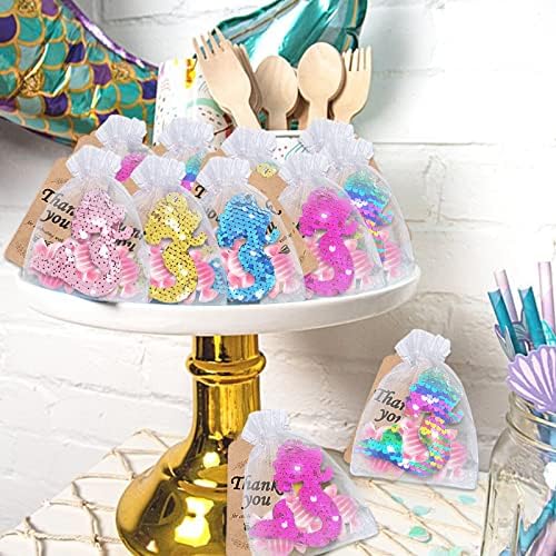CiciBear 25 Pack Mermaid Sequin Keychains