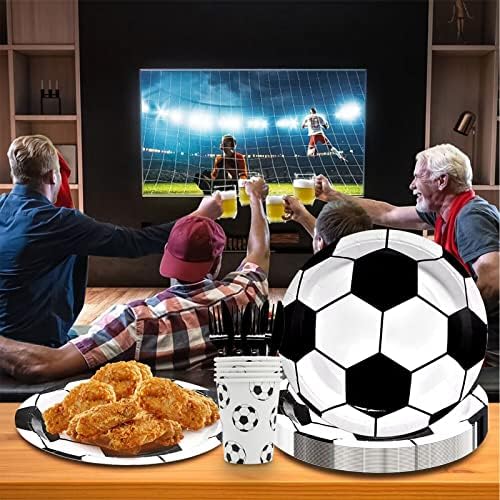 144Pcs Soccer Party Supplies Set for 24 Guests