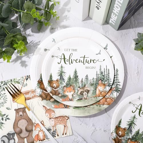 Whaline Adventure Awaits 72Pcs Party Tableware Set