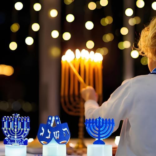 12 Pack Hanukkah Flameless Candle Lights