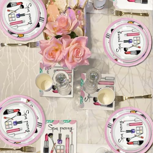 Spa Party Plates and Napkins Set for 10 Guests