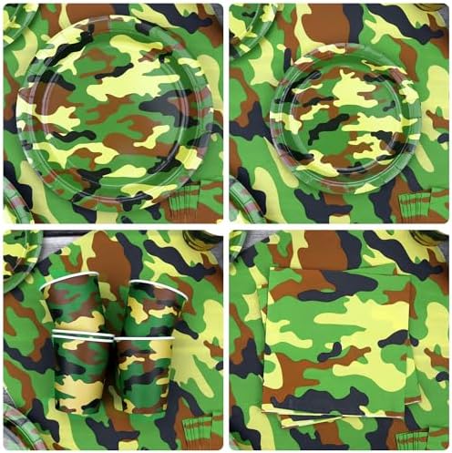 Camo Party Tableware Set for 20 Guests