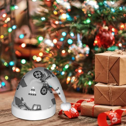 Salelf Gray Tractor Santa Hat for Kids