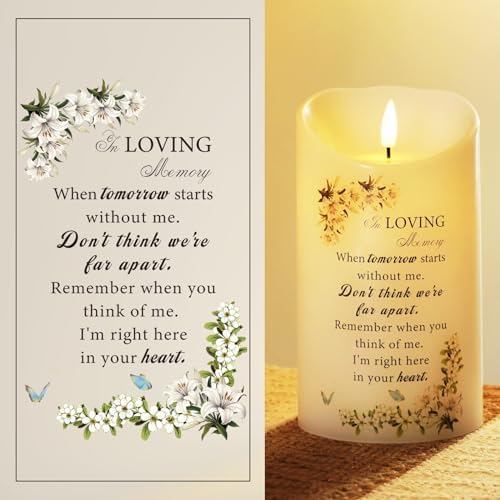 Homemory Memorial Candle LED with Remote Sympathy Gift