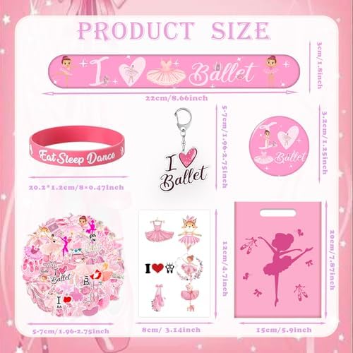 122 PCS Ballerina Party Favors Dancing Theme Birthday Decorations