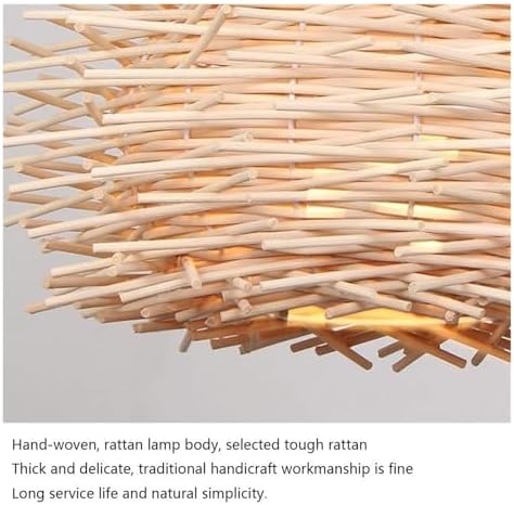 Boho Style Bird Nest Rattan Chandelier Ceiling Light