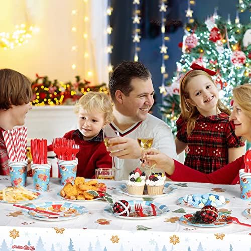 194 Pcs Christmas Party Tableware Set for 24 Guests