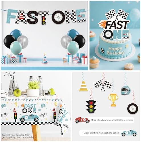160pcs Blue Race Car Birthday Party Set for Boys
