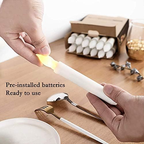24 Piece Flameless LED Taper Candles for Wedding and Christmas