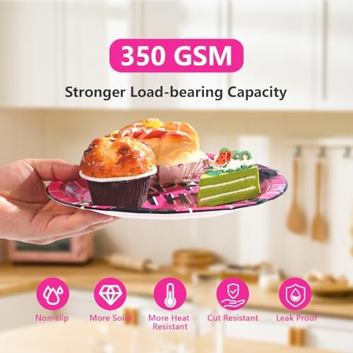 Grencian 96 Pcs Ninja Girl Party Decor Plates Set