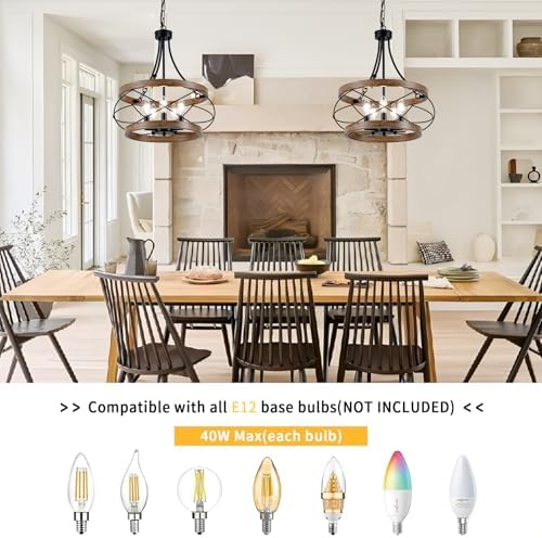 5 Light Farmhouse Chandelier with Rustic Drum Design
