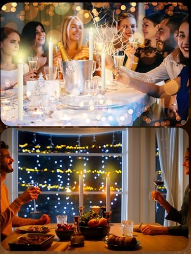 Treela 24 Pcs Flameless Taper Candles for Decorations