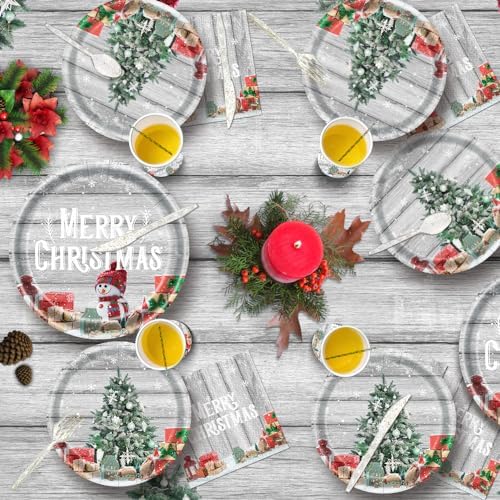 195pcs Christmas Party Supplies Set for 24 Guests