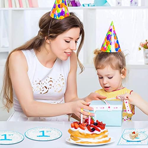 1st Birthday Decorations for Boys Blue Party Tableware Set
