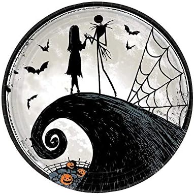 Fun Express Nightmare Before Christmas Jack Sally Paper Plates - 8 Pack