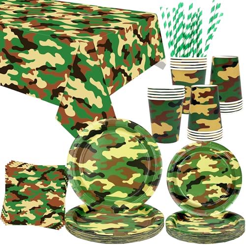 Camo Party Tableware Set for 20 Guests