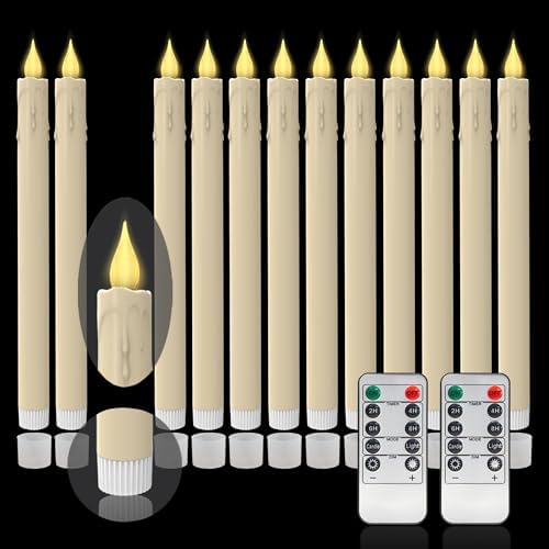 LED Flameless Taper Candles 106 Inch Set of 12