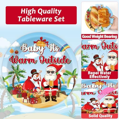96PCS Summer Christmas Party Decor Plates Napkins Set