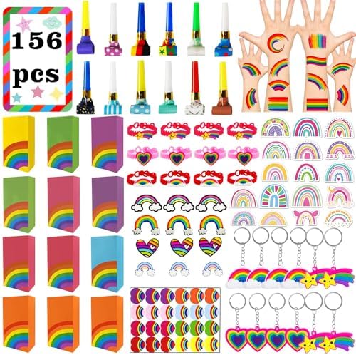 Leesgel 156pc Rainbow Party Favors for Kids