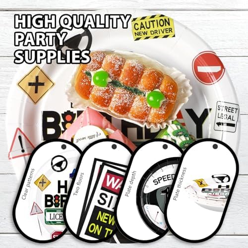200Pcs Drivers License 16th Birthday Party Plates Napkins Set