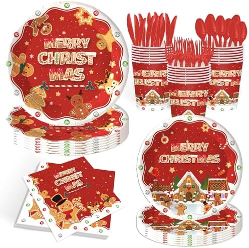 140Pcs Christmas Gingerbread Party Decorations Set