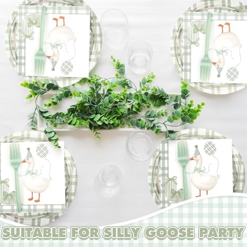 Havawish 120 Pcs Silly Goose Party Plates Set