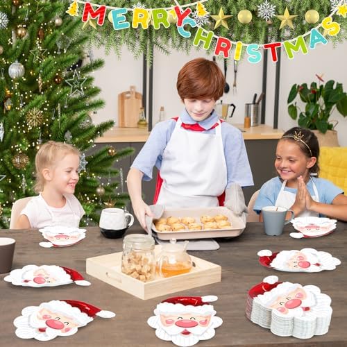 Santa Claus Xmas Plates 80 Count 105x7 Disposable