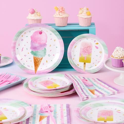 WERNNSAI Ice Cream Party Supplies Set