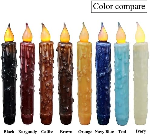 CVHOMEDECO Real Wax LED Timer Candles 6-34 Inch 2 Pack