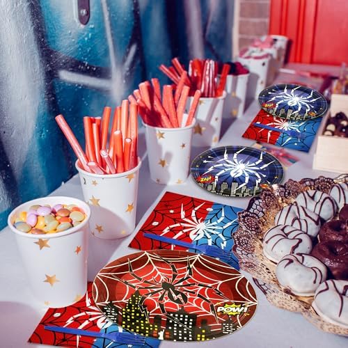 64Pcs Spider Themed Party Tableware Set