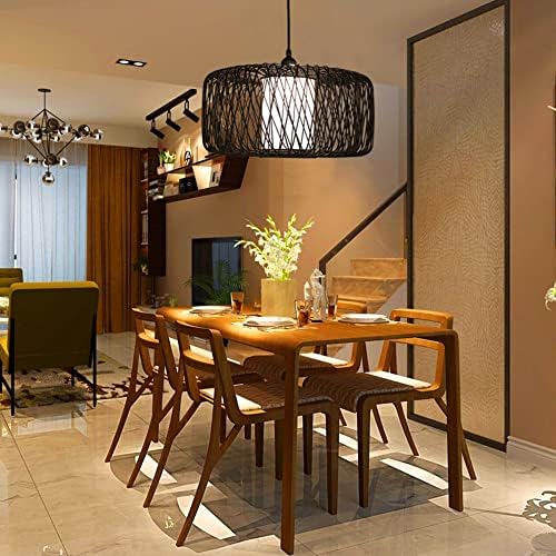 Rattan Art Chandelier Bamboo Wicker Pendant Light Modern Nordic Design