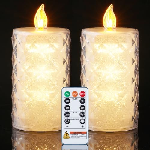 Homemory Flameless Candles with Timer 2 Pcs