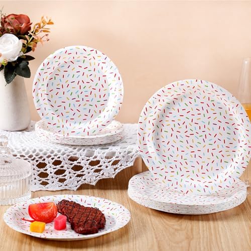 Zhehao 48 Pcs Confetti Sprinkles Plates Set for Parties