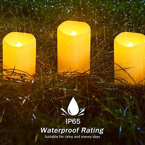 Solar Flameless Candles for Outdoor Use Set of 2